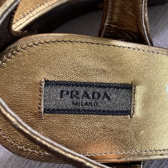 PRADA Damask Pattern Shoes - Dark Wood Wedge - size 40 - Never worn - Picture 4 of 15